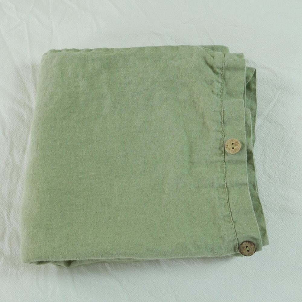 Simple Opulence 100% Linen Pillowcase Button Closure Green King 35” x 20” Modern